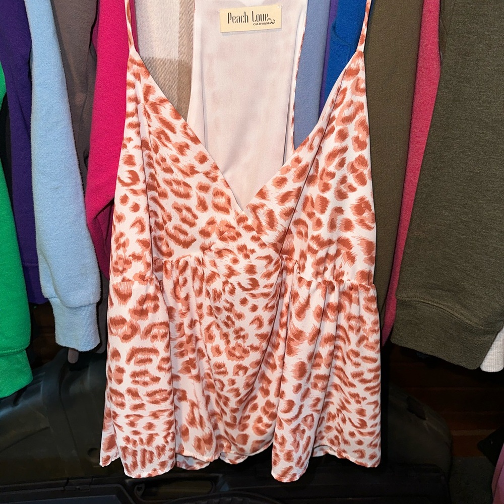 Cheetah Orange Dressy Top